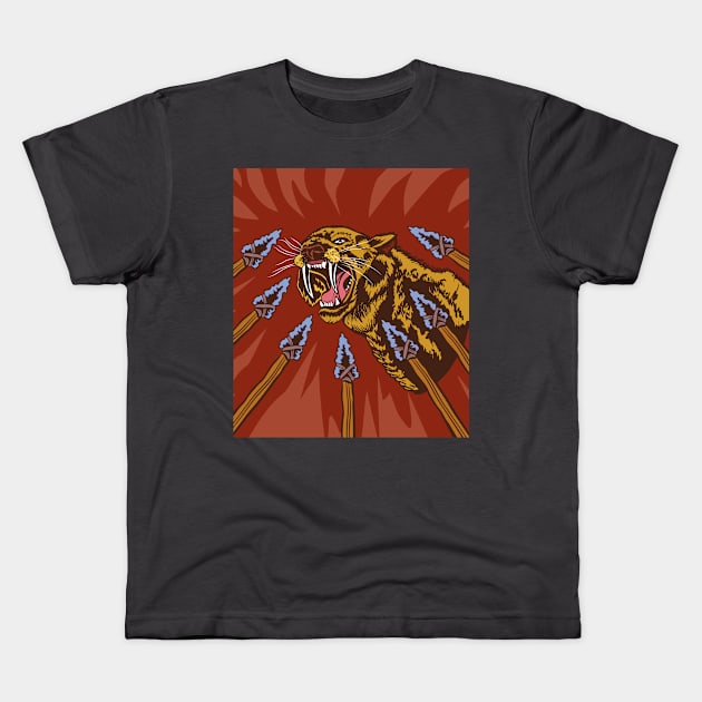 Sabertooth Kids T-Shirt by funny_fuse